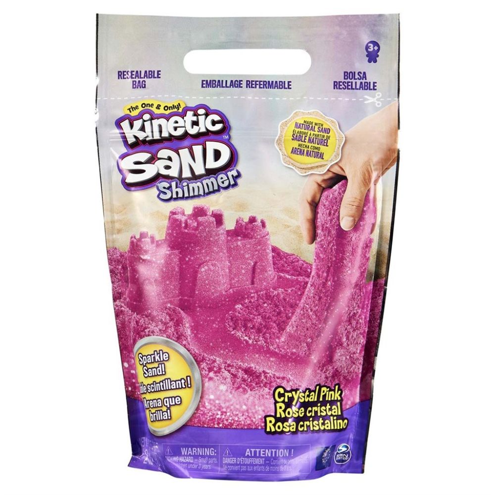 Billede af Kinetic Sand®, med glitter - 900g i pose (pink) hos Sandlegetøj.dk